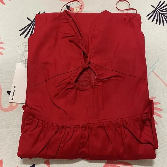 NWT Reformation Stassie Dress Cherry - Picture 6 of 7